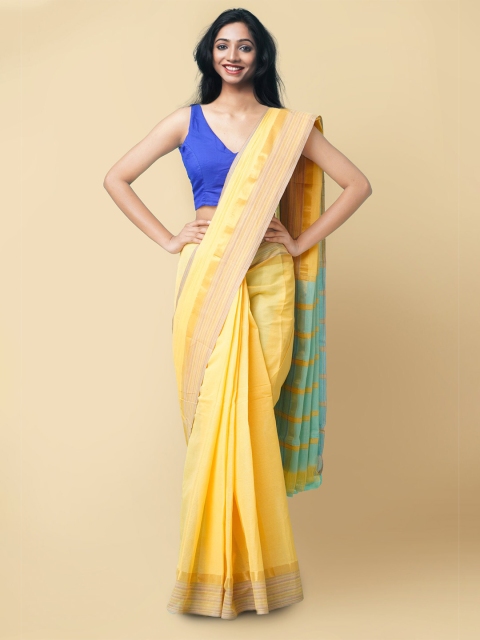 

Unnati Silks Women Orange Pure Pavani Mangalagiri Cotton Saree