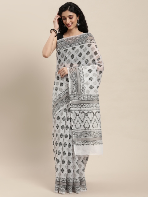 

Pavechas White Ethnic Motifs Mangalagiri Saree