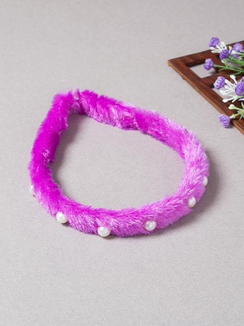 

Golden Peacock Women Pink & White Beaded Hairband