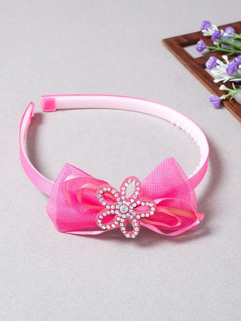 

Golden Peacock Women Pink Embellished Hairband