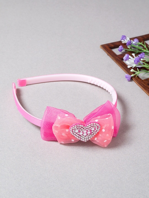 

Golden Peacock Women Pink & White Embellished Hairband