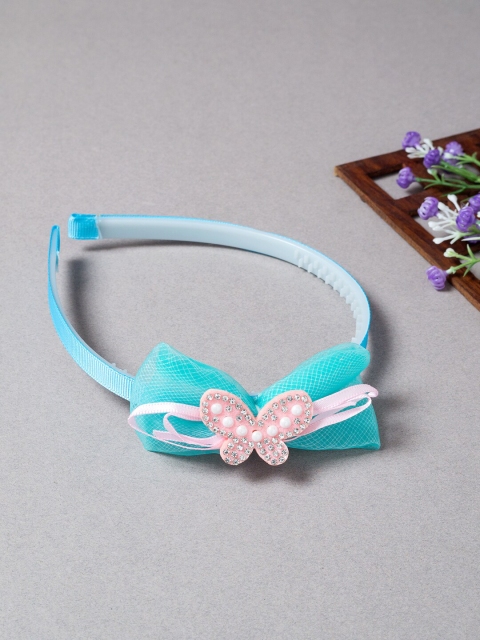 

Golden Peacock Women Blue & Pink Embellished Hairband