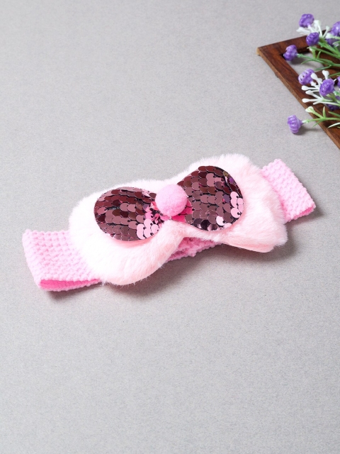 

Golden Peacock Women Pink Embellished Hairband
