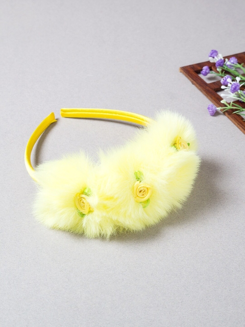

Golden Peacock Women Yellow Fur Hairband