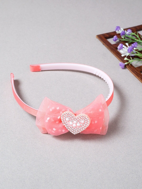 

Golden Peacock Women Pink Embellished Hairband