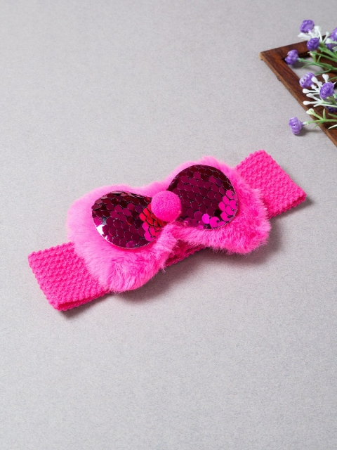 

Golden Peacock Women Pink Embellished Hairband