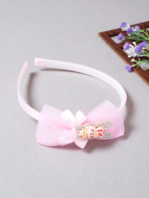 

Golden Peacock Women Pink & White Lace Hairband