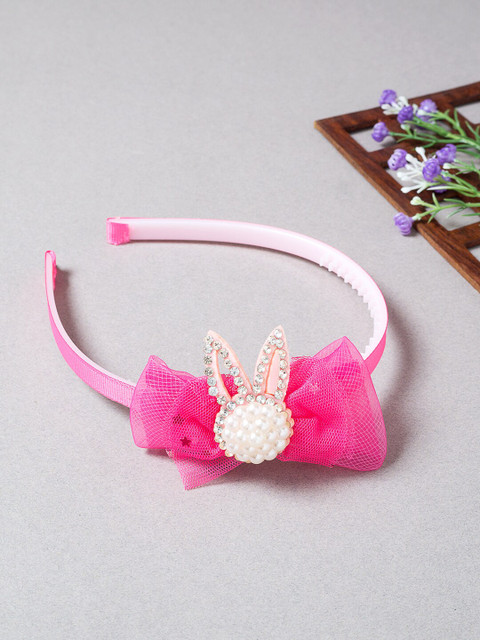 

Golden Peacock Women Pink & White Embellished Hairband