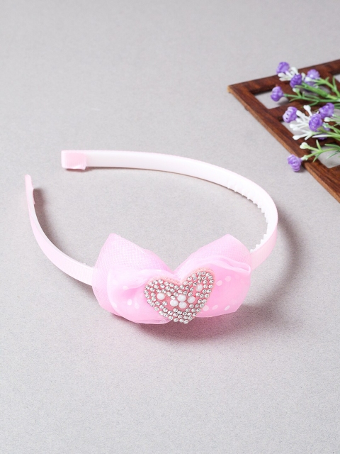 

Golden Peacock Women Pink Embellished Hairband
