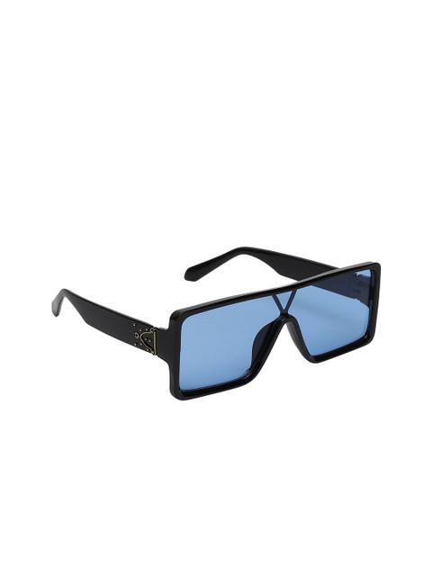 

Swiss Design Unisex Blue Lens & Black Shield Sunglasses with UV Protected Lens