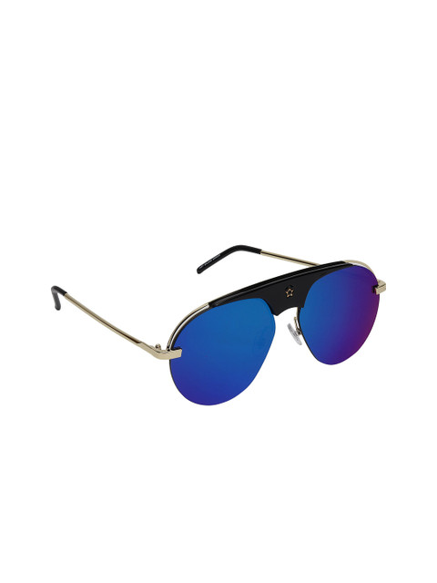 

Swiss Design Unisex Mirrored Lens & Gold-Toned Aviator Sunglasses - SDSG-J.SALMAN-01-Blue