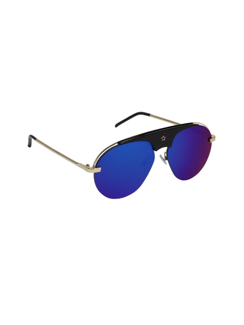 

Swiss Design Gold-Toned Aviator Sunglasses with UV Protected Lens SDSG-J.SALMAN-05, Blue