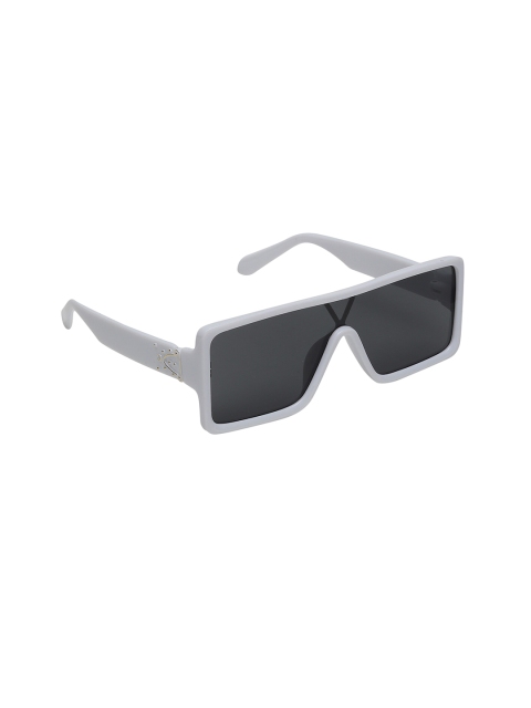 

Swiss Design Unisex Grey Lens & White Full Rim Rectangle Sunglasses SDSG-FAMER-02
