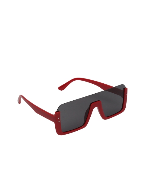 

Swiss Design Unisex Black Lens & Red Shield Sunglasses with UV Protected Lens