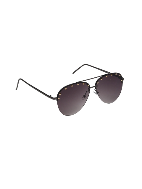 

Swiss Design Unisex Black Lens & Black Aviator Sunglasses with UV Protected Lens