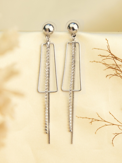 

Ayesha Silver-Toned Contemporary Drop Earrings