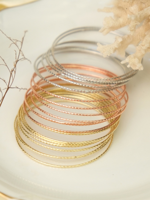 

Ayesha Women Multi Colour Contemporary Set of 24 Metallic Bangles