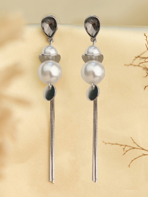 

Ayesha Silver-Toned Contemporary Drop Earrings