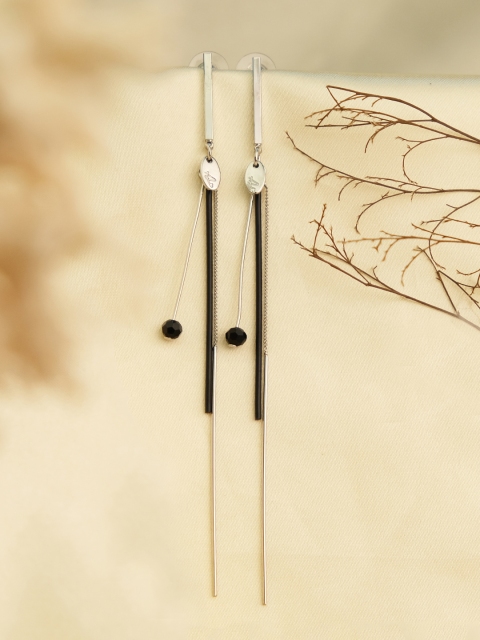

Ayesha Silver-Toned Contemporary Drop Earrings