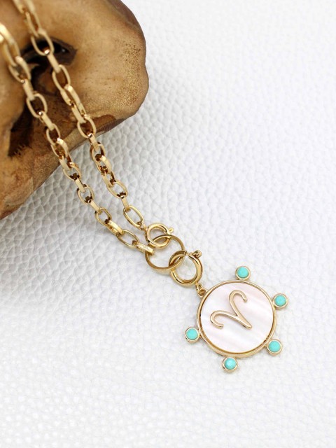 

Runway Ritual Gold-Toned & White Gold-Plated Enamelled Necklace