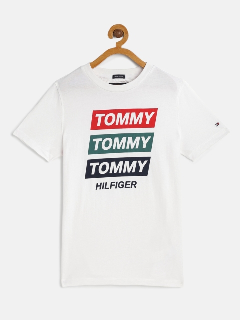 

Tommy Hilfiger Boys White Typography Printed Organic Cotton T-shirt