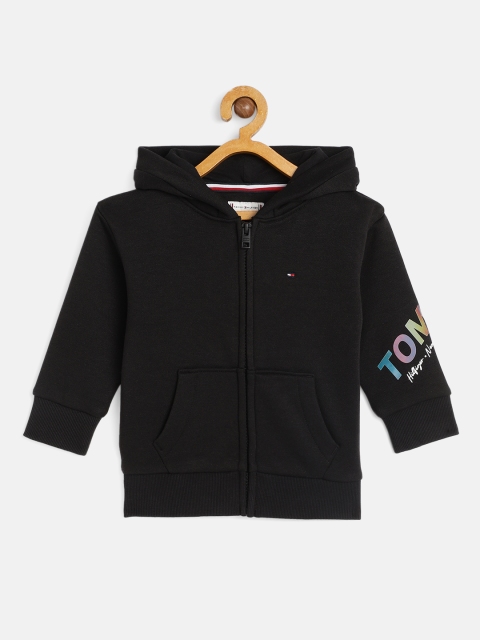 

Tommy Hilfiger Girls Black Pure Cotton Hooded Sweatshirt