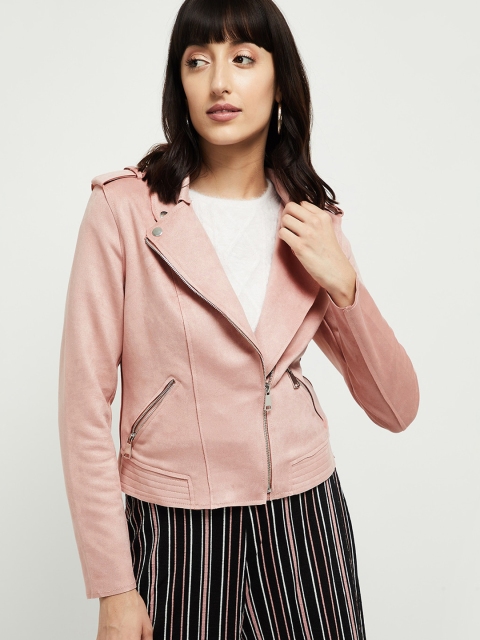 

max Women Pink Solid Tailored Jacket