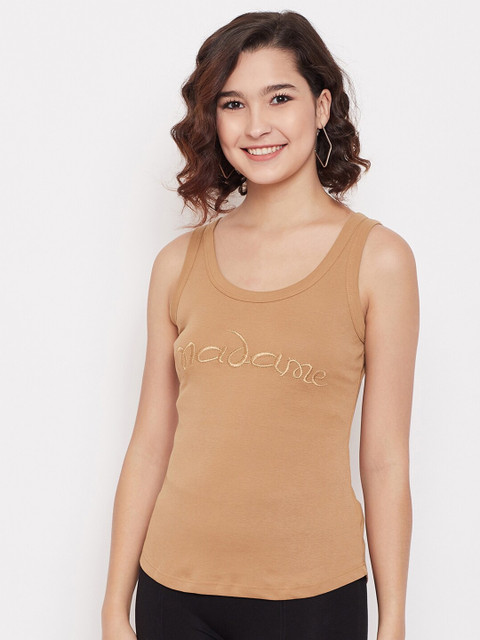 

Madame Beige Embroidered Tank Top