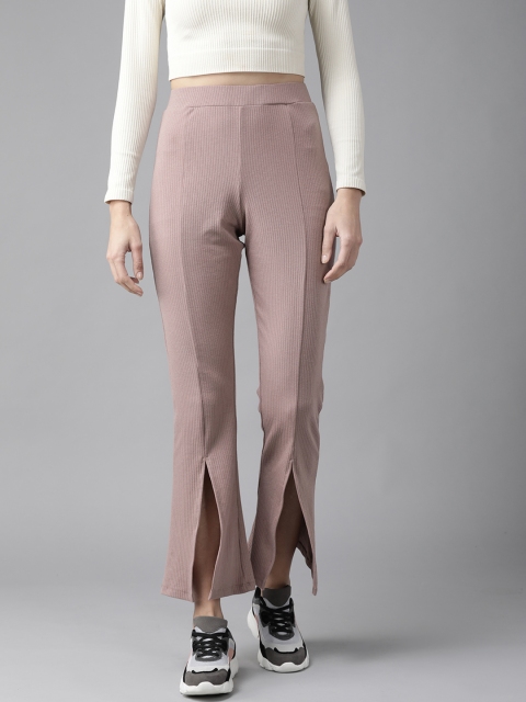 

Roadster Women Mauve Front Slit Trousers