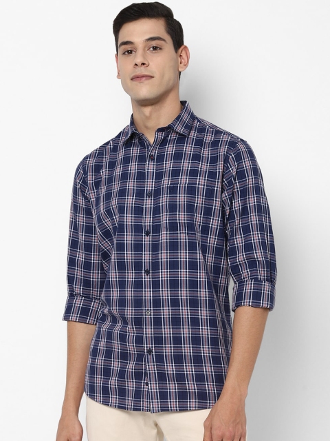

Allen Solly Men Navy Blue Slim Fit Tartan Checks Opaque Checked Casual Shirt
