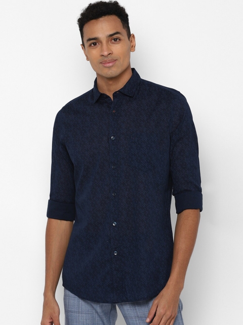 

Allen Solly Men Navy Blue Slim Fit Opaque Printed Casual Shirt