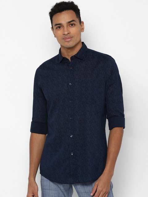 

Allen Solly Men Navy Blue Slim Fit Opaque Printed Casual Shirt