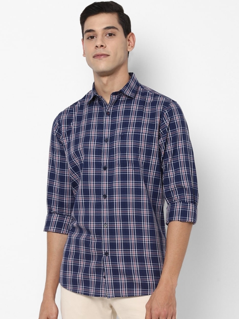 

Allen Solly Men Navy Blue Slim Fit Tartan Checks Opaque Checked Casual Shirt