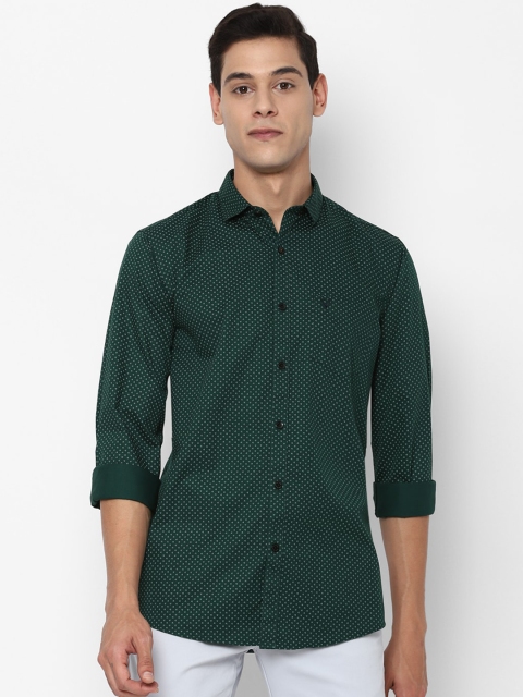 

Allen Solly Men Green Slim Fit Opaque Printed Casual Shirt