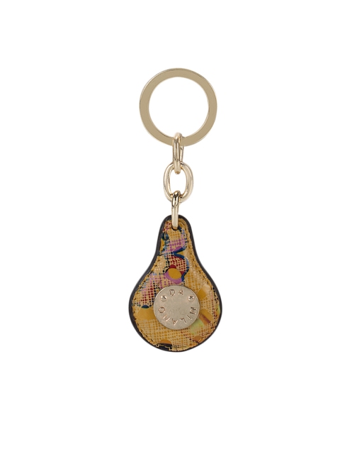 

Da Milano Mustard Yellow & Gold Printed Leather Key Chain