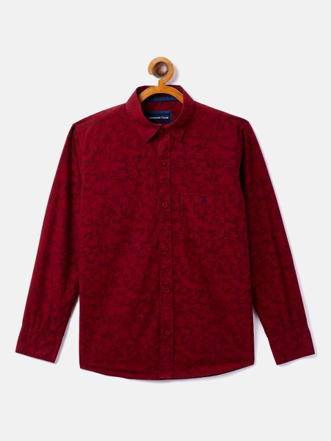 

Crimsoune Club Boys Maroon Opaque Printed Casual Shirt