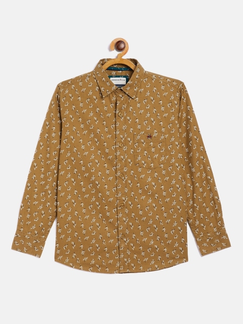 

Crimsoune Club Boys Khaki Floral Opaque Printed Casual Shirt