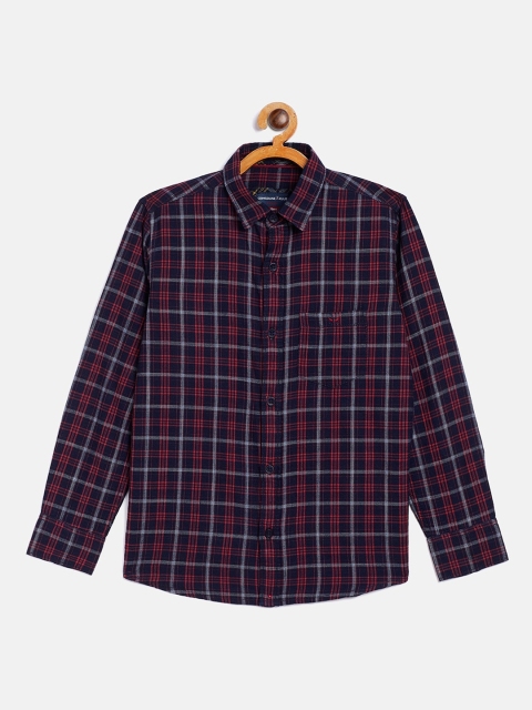 

Crimsoune Club Boys Black & Red Opaque Checked Casual Shirt