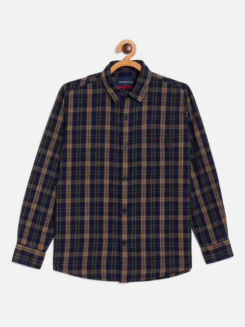 

Crimsoune Club Boys Mustard Tartan Checked Casual Shirt