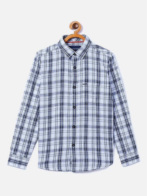 

Crimsoune Club Boys Blue & Black Opaque Checked Casual Shirt