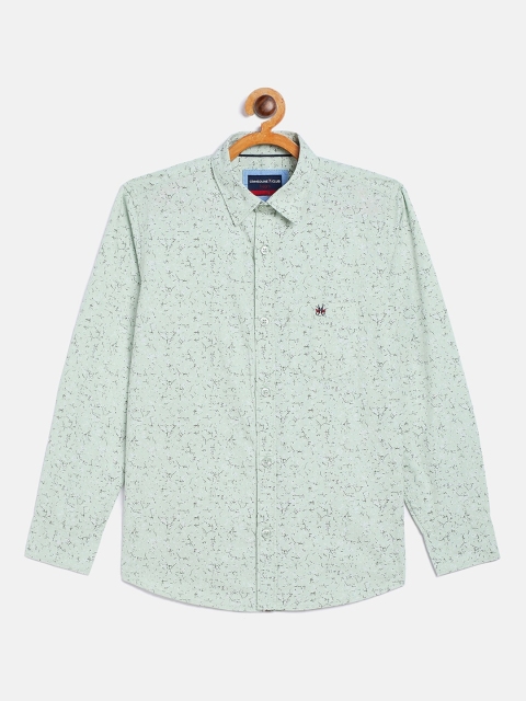

Crimsoune Club Boys Sea Green Opaque Printed Casual Shirt
