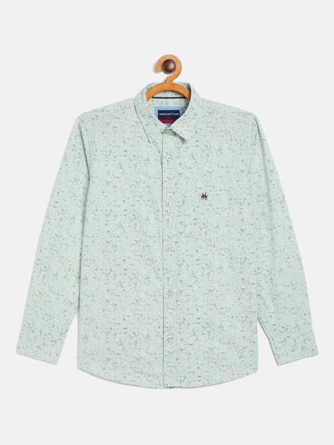 

Crimsoune Club Boys Sea Green Opaque Printed Casual Shirt