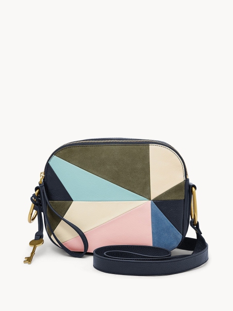 

Fossil Women Blue & Pink Colourblocked Messenger Bag