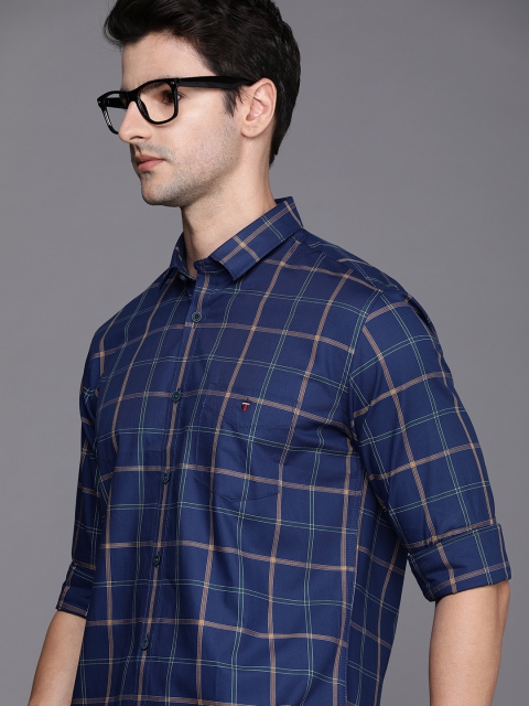 

Louis Philippe Sport Men Navy Blue Slim Fit Opaque Checked Casual Shirt