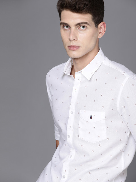 

Louis Philippe Sport Men White Slim Fit Printed Casual Shirt