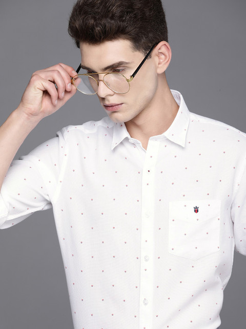 

Louis Philippe Sport Men White Slim Fit Printed Smart Casual Shirt