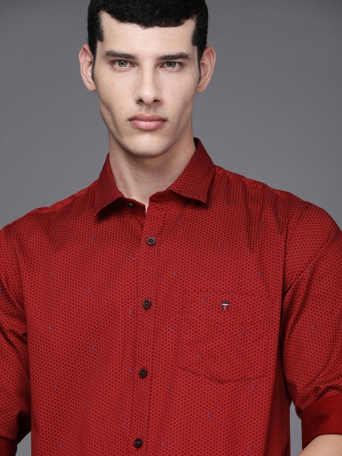 

Louis Philippe Sport Men Red Slim Fit Printed Smart Casual Shirt