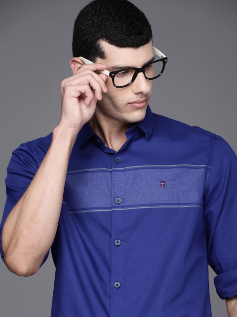 

Louis Philippe Sport Men Blue Slim Fit Opaque Striped Casual Shirt