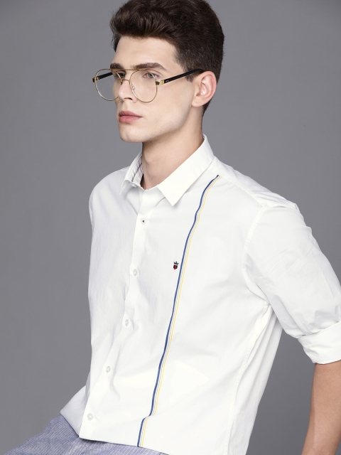 

Louis Philippe Sport Men White Slim Fit Casual Shirt With Stripe Detailing