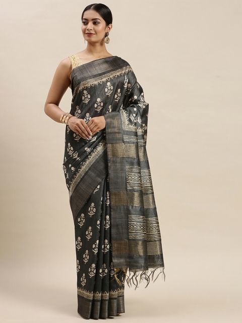 

Soch Grey Ethnic Motifs Silk Blend Saree